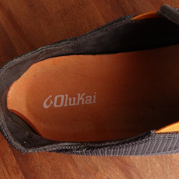 OluKai Shoes Mens SZ 9 Gray Nohea Mesh Slip On Convertible Loafer Casual Comfort - Picture 11 of 13